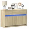 Image de vidaXL Meuble TV avec LED chêne sonoma 91x34x61 cm bois d'ingénierie 852182
