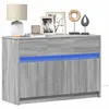 Image de Meuble TV avec LED sonoma gris 91x34x61 cm bois d ingénierie