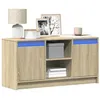 Image de vidaXL Meuble TV avec LED chêne sonoma 100x34x50 cm bois d'ingénierie 852189