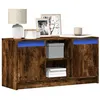 Image de vidaXL Meuble TV avec LED chêne fumé 100x34x50 cm bois d'ingénierie 852191