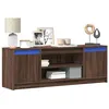 Image de vidaXL Meuble TV avec LED chêne marron 139,5x34x50cm bois d'ingénierie 852200