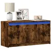 Image de Meuble TV avec LED chêne fumé 100x34x50 cm bois d ingénierie