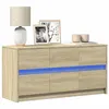 Image de vidaXL Meuble TV avec LED chêne sonoma 100x34x50 cm bois d'ingénierie 852217