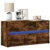 Image de Meuble TV avec LED chêne fumé 100x34x50 cm bois d ingénierie