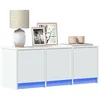 Image de vidaXL Meuble TV avec LED blanc 97x34x40 cm bois d'ingénierie, support TV, meuble télé, meuble multimédia, banc TV, meuble 852236