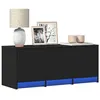 Image de vidaXL Meuble TV avec LED noir 97x34x40 cm bois d'ingénierie, support TV, meuble télé, meuble multimédia, banc TV, meuble 852237