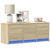 Image de vidaXL Meuble TV avec LED chêne sonoma 97x34x40 cm bois d'ingénierie, support TV, meuble télé, meuble multimédia, banc TV, 852238