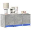 Image de vidaXL Meuble TV avec LED gris béton 97x34x40 cm bois d'ingénierie, support TV, meuble télé, meuble multimédia, banc TV, 852239