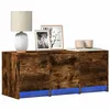 Image de Meuble TV avec LED chêne fumé 97x34x40 cm bois d ingénierie