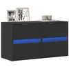 Image de Meubles TV muraux avec lumières LED 2 pcs noir 41x31x45 cm
