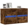 Image de Meubles TV muraux et lumières LED 2 pcs chêne fumé 41x31x45 cm