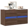 Image de Meuble TV mural avec lumières LED chêne marron 80x31x45 cm
