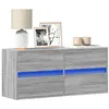 Image de Meuble TV mural avec lumières LED sonoma gris 100x31x45 cm