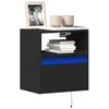 Image de vidaXL Meubles TV muraux avec lumières LED 2 pcs noir 41x31x45 cm, meuble TV suspendu au mur, unité TV flottante, support TV 852316