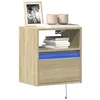 Image de vidaXL Meubles TV muraux lumières LED 2 pcs chêne sonoma 41x31x45 cm, meuble TV suspendu au mur, unité TV flottante, support 852318
