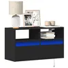 Image de vidaXL Meuble TV mural avec lumières LED noir 80x31x45 cm 852328