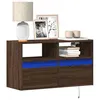 Image de vidaXL Meuble TV mural avec lumières LED chêne marron 80x31x45 cm 852333
