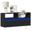 Image de vidaXL Meuble TV mural avec lumières LED noir 100x31x45 cm 852335