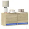 Image de vidaXL Meuble TV mural avec lumières LED chêne sonoma 80x31x35 cm, meuble TV suspendu au mur, unité TV flottante, support TV 852357