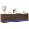 Image de Meuble TV mural avec lumières LED chêne marron 140x31x38 cm