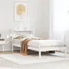 Image de vidaXL Cadre de lit avec tête de lit blanc 75x190cm bois de pin massif, lit, mobilier de chambre, lit en bois, lit simple, 3305707