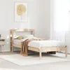 Image de vidaXL Cadre de lit avec tête de lit 90x200 cm bois de pin massif, lit, mobilier de chambre, lit en bois, lit simple, cadre 3305716
