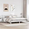 Image de vidaXL Cadre de lit et tête de lit blanc 200x200 cm bois de pin massif, lit, meuble de chambre à coucher, lit en bois, lit 3305731