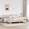 Image de vidaXL Cadre de lit avec tête de lit 200x200 cm Bois de pin massif, lit, mobilier de chambre à coucher, lit en bois, lit 3305808