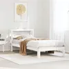 Image de vidaXL Cadre de lit avec tête de lit blanc 75x190cm bois de pin massif, lit, mobilier de chambre, lit en bois, lit simple, 3306032