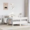Image de vidaXL Cadre de lit avec tête de lit blanc 120x190 cm bois pin massif, lit, meuble de chambre à coucher, lit en bois, lit 3306205