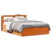 Image de vidaXL Bedframe met hoofdbord massief grenenhout wasbruin 150x200 cm3306341
