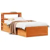 Image de vidaXL Bedframe met hoofdbord massief grenenhout wasbruin 75x190 cm3306368