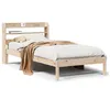 Image de vidaXL Cadre de lit avec tête de lit 75x190 cm bois de pin massif, lit, mobilier de chambre, lit en bois, lit simple, cadre 3306525