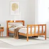 Image de vidaXL Cadre de lit et tête de lit sans matelas cire marron 100x200 cm 3306596