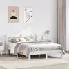 Image de vidaXL Cadre de lit avec tête de lit blanc 120x190 cm bois pin massif, lit, meuble de chambre à coucher, lit en bois, lit 3306777