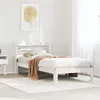 Image de vidaXL Cadre de lit avec tête de lit blanc 90x200cm bois de pin massif, lit, mobilier de chambre, lit en bois, lit simple, 3306783
