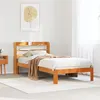 Image de vidaXL Cadre de lit avec tête de lit cire marron 75x190 cm bois de pin, meuble de chambre à coucher, sommier, lit en bois, 3306798