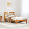 Image de vidaXL Cadre de lit et tête de lit cire marron 100x200 cm bois de pin, meuble de chambre à coucher, sommier, lit en bois, 3306804