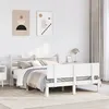 Image de vidaXL Cadre de lit avec tête de lit sans matelas blanc 120x190 cm 3306816