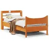 Image de vidaXL Cadre de lit avec tête de lit cire marron 75x190 cm bois de pin, sommier, cadre de lit simple, cadre de lit en bois 3307070