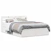 Image de vidaXL Cadre de lit avec tête de lit blanc 135x190 cm bois pin massif, meuble de chambre à coucher, sommier, lit en bois, 3307099
