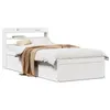 Image de vidaXL Cadre de lit avec tête de lit blanc 75x190cm bois de pin massif, meuble de chambre à coucher, sommier, lit en bois, 3307108