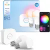 Image de Philips Hue, Ampoule, Starter Kit Essential White & Color Ambiance + Bridge (E27, 806 lm, 2x)