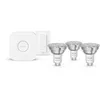 Image de Kit de démarrage - PHILIPS HUE - Lumiere blanche et colorée ambiance -1 Bridge + 3 spots LED GU10 + 1 dimmer switch
