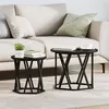 Image de Tables d appoint empilables 2 pcs Noir Chêne en bois