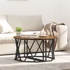 Image de Table basse en chêne fumé 80x80x42 cm en bois d ingénierie