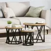 Image de Tables d appoint empilables 3 pcs en bois d ingénierie chêne artisan