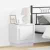 Image de Table de chevet avec lumières LED blanche 44x34,5x45 cm
