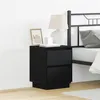 Image de Tables de chevet avec lumières LED 2 pcs Noir 39x34.5x50 cm