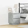 Image de Tables de chevet avec lumières LED 2 pcs Gris béton 39x34,5x50 cm